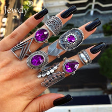 Load image into Gallery viewer, 20 Styles Women Bohemian Vintage Opal  Silver Rings Set