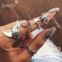 Load image into Gallery viewer, 20 Styles Women Bohemian Vintage Opal  Silver Rings Set