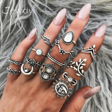 Load image into Gallery viewer, 20 Styles Women Bohemian Vintage Opal  Silver Rings Set