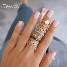 Load image into Gallery viewer, 20 Styles Women Bohemian Vintage Opal  Silver Rings Set