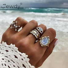 Load image into Gallery viewer, 20 Styles Women Bohemian Vintage Opal  Silver Rings Set