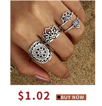 Load image into Gallery viewer, 4pcs/set Antique Silver Vintage Bohemia Rings Set